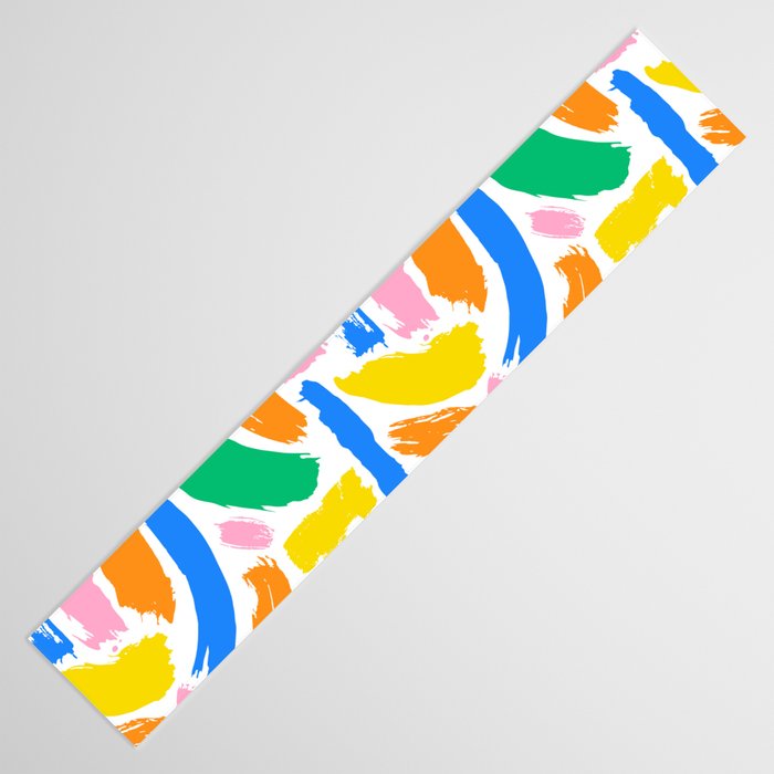 Colorful abstract brush stroke art pattern Table Runner Gallery Image 3