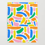 Colorful abstract brush stroke art pattern Poster Gallery Image 4