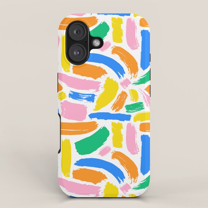 Colorful abstract brush stroke art pattern iPhone Case Gallery Image 1