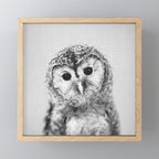 Baby Owl - Black & White Mini Art Print Gallery Image 1