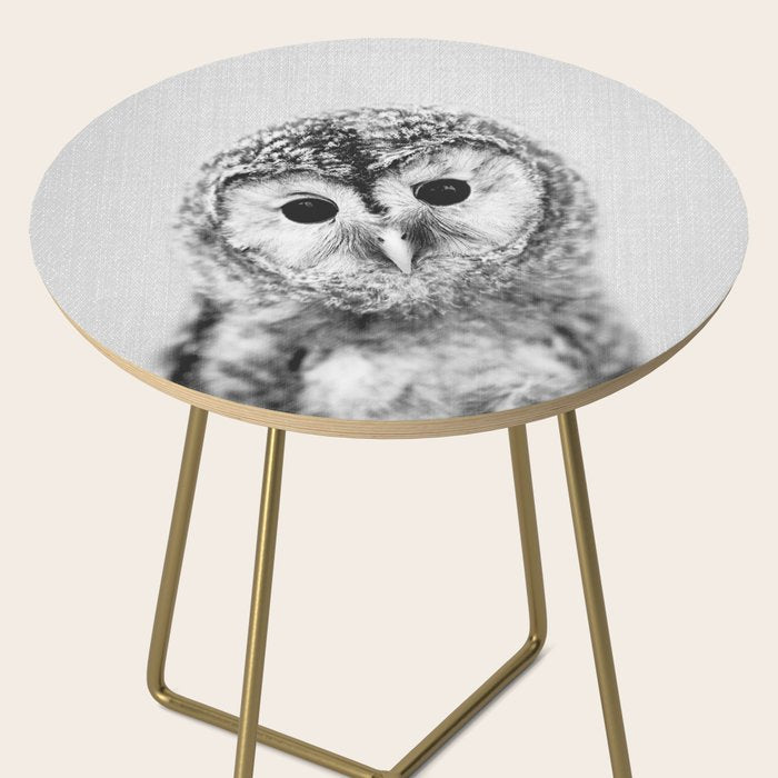 Baby Owl - Black & White Side Table Gallery Image 2