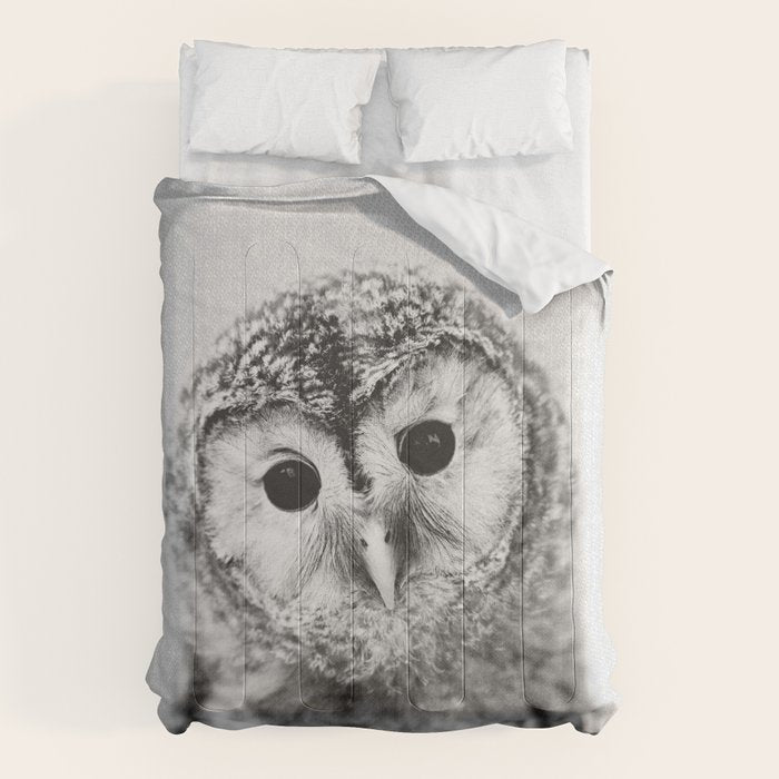 Baby Owl - Black & White Comforter Gallery Image 6
