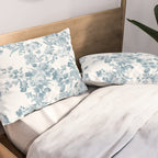 Vintage blue white bohemian elegant floral Pillow Sham Gallery Image 2