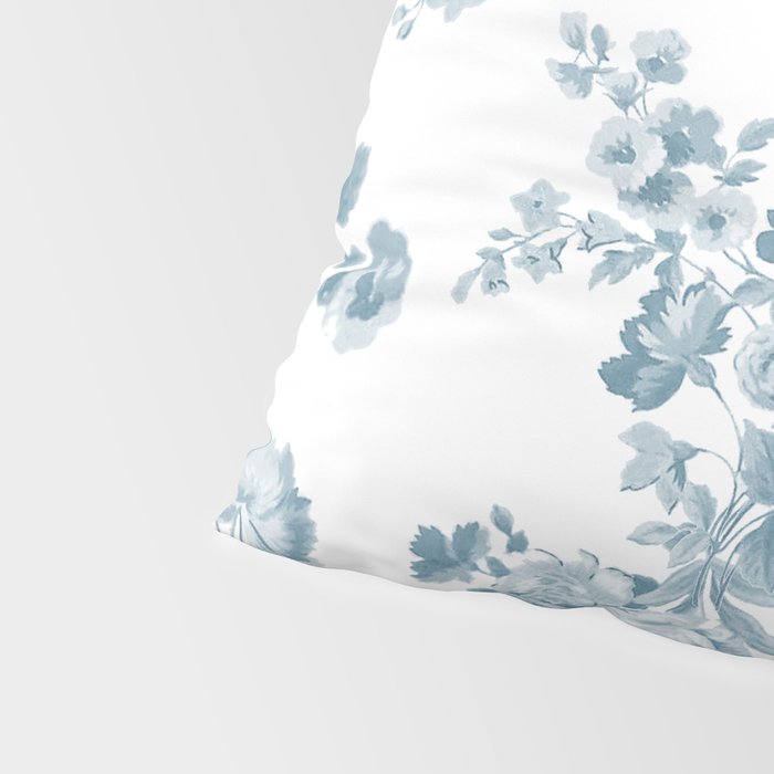 Vintage blue white bohemian elegant floral Pillow Sham Gallery Image 4