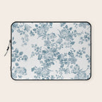 Vintage blue white bohemian elegant floral Laptop Sleeve Gallery Image 1
