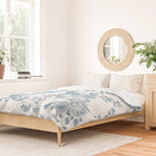 Vintage blue white bohemian elegant floral Duvet Cover Gallery Image 2