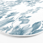 Vintage blue white bohemian elegant floral Bath Mat Gallery Image 3