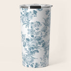 Vintage blue white bohemian elegant floral Travel Mug Gallery Image 1