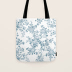 Vintage blue white bohemian elegant floral Tote Bag Gallery Image 1
