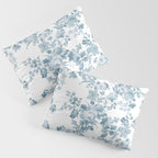 Vintage blue white bohemian elegant floral Pillow Sham Gallery Image 3