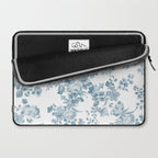 Vintage blue white bohemian elegant floral Laptop Sleeve Gallery Image 2