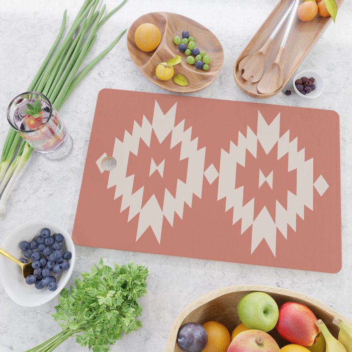 Southwestern Minimalism - Bright Coral Red Cutting Board Gallery Image 2