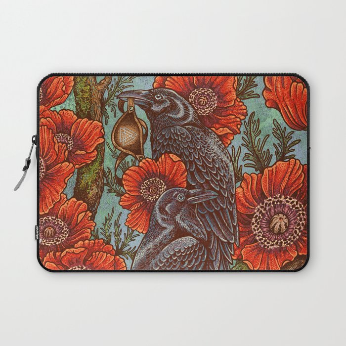 Huginn And Muninn in Odainsackr Laptop Sleeve Gallery Image 1