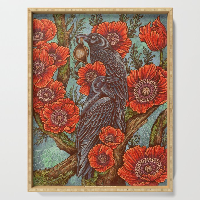 Huginn And Muninn in Odainsackr Serving Tray Gallery Image 1