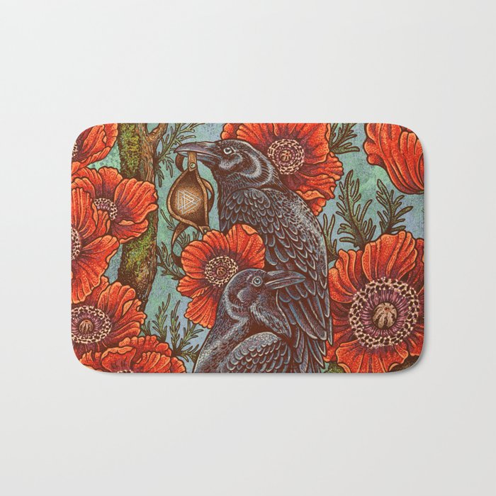 Huginn And Muninn in Odainsackr Bath Mat Gallery Image 1