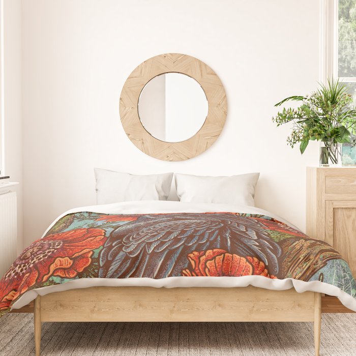 Huginn And Muninn in Odainsackr Duvet Cover Gallery Image 3