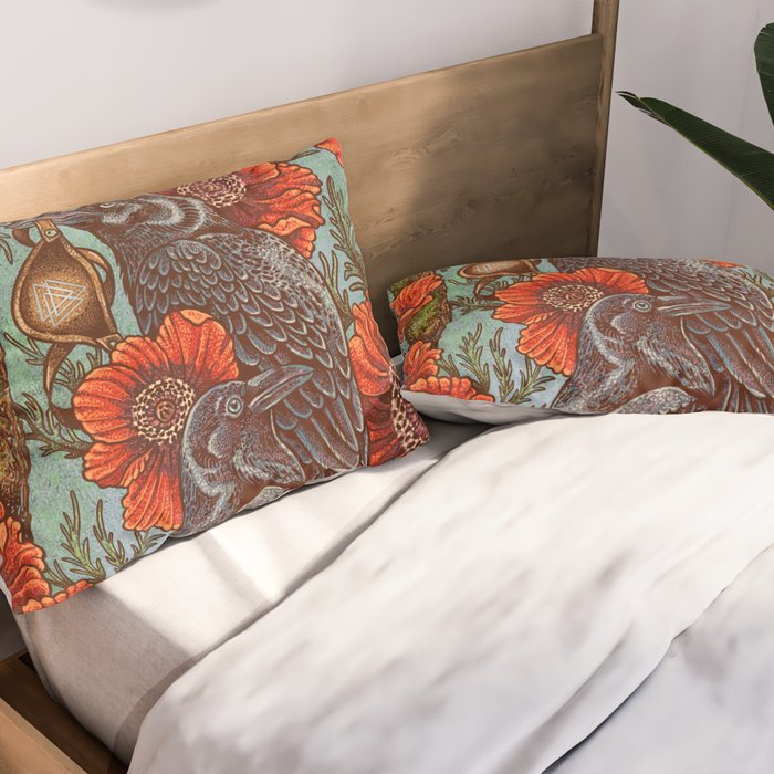 Huginn And Muninn in Odainsackr Pillow Sham Gallery Image 2
