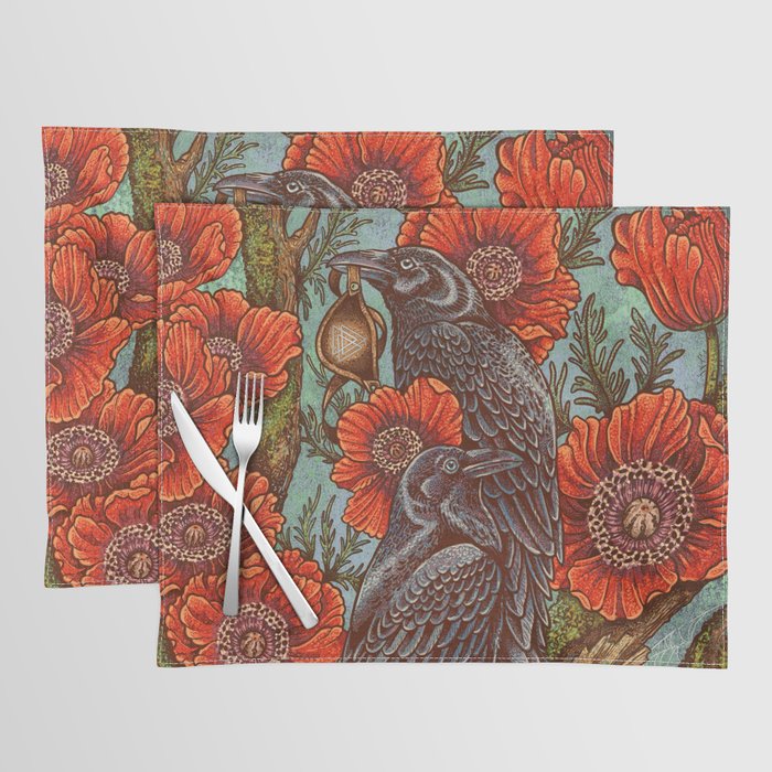 Huginn And Muninn in Odainsackr Placemat Gallery Image 1