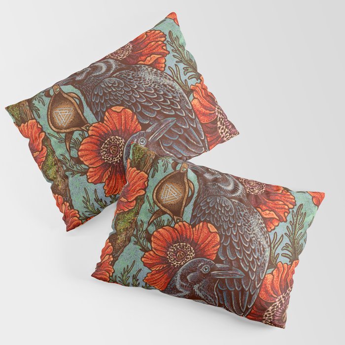 Huginn And Muninn in Odainsackr Pillow Sham Gallery Image 3