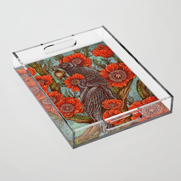 Huginn And Muninn in Odainsackr Acrylic Tray Gallery Image 1