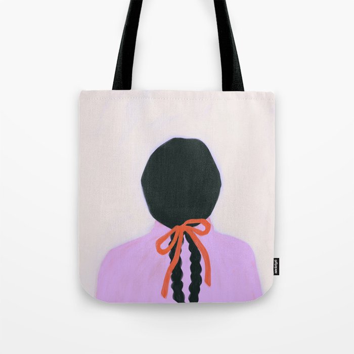 braids & a bow Tote Bag Gallery Image 1