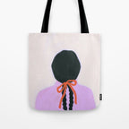 braids & a bow Tote Bag Gallery Image 1