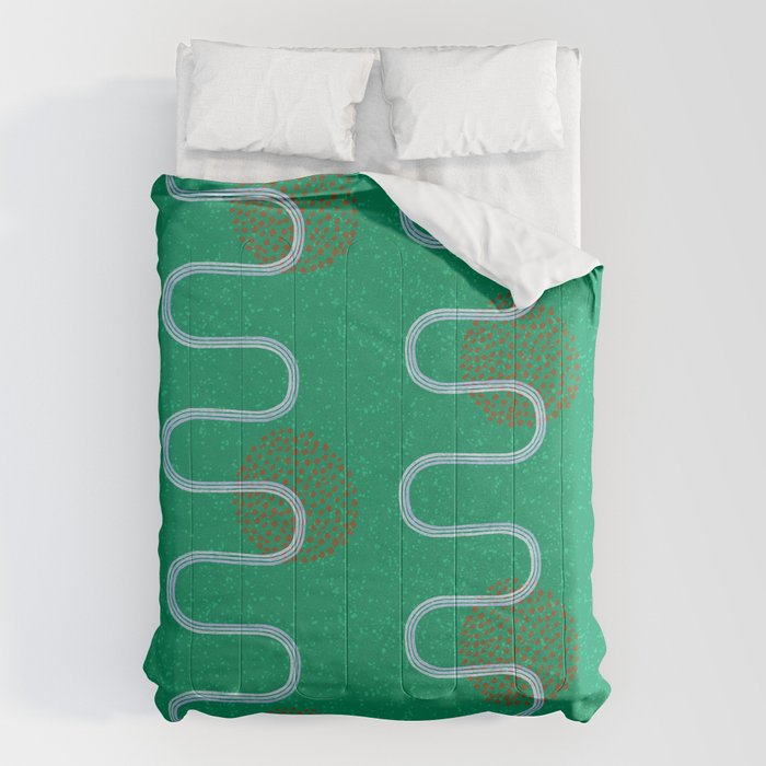 Abstract Fields in Forest Green & Brown Comforter Gallery Image 6