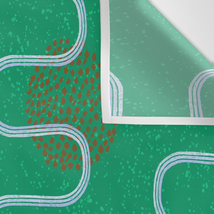 Abstract Fields in Forest Green & Brown Wall Tapestry Gallery Image 3