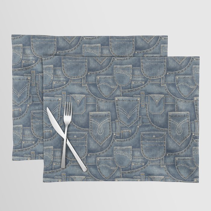 Jean Pockets - medium denim blue Placemat Gallery Image 1