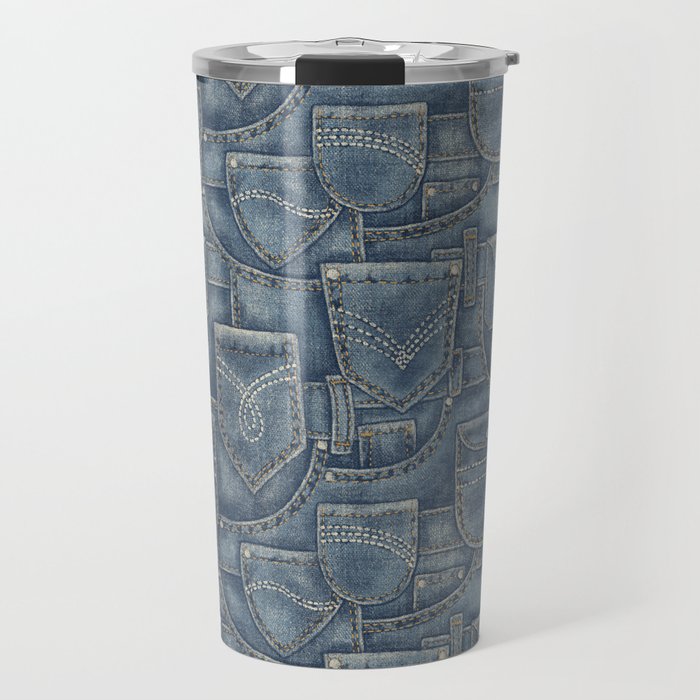 Jean Pockets - medium denim blue Travel Mug Gallery Image 1