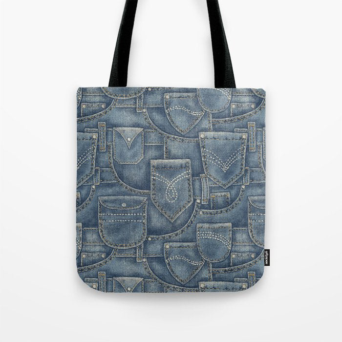Jean Pockets - medium denim blue Tote Bag Gallery Image 1