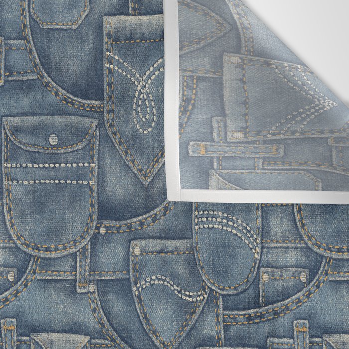 Jean Pockets - medium denim blue Wall Tapestry Gallery Image 3