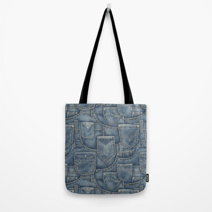 Jean Pockets - medium denim blue Tote Bag Gallery Image 2