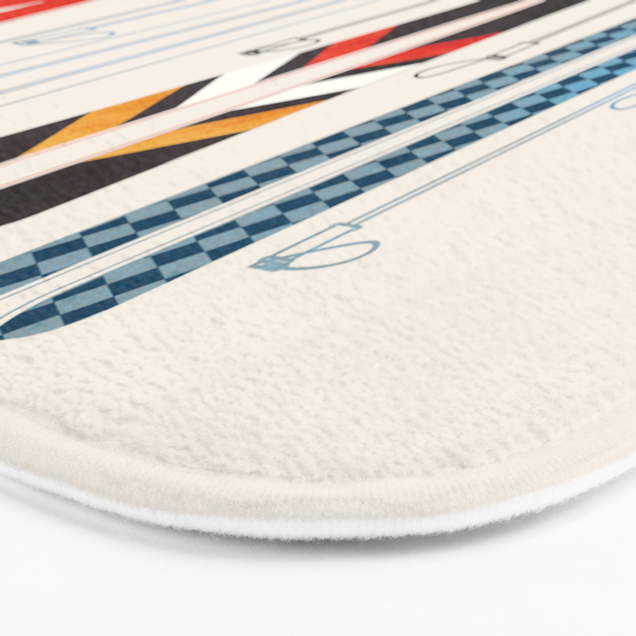 Retro Ski Illustration Bath Mat Gallery Image 3