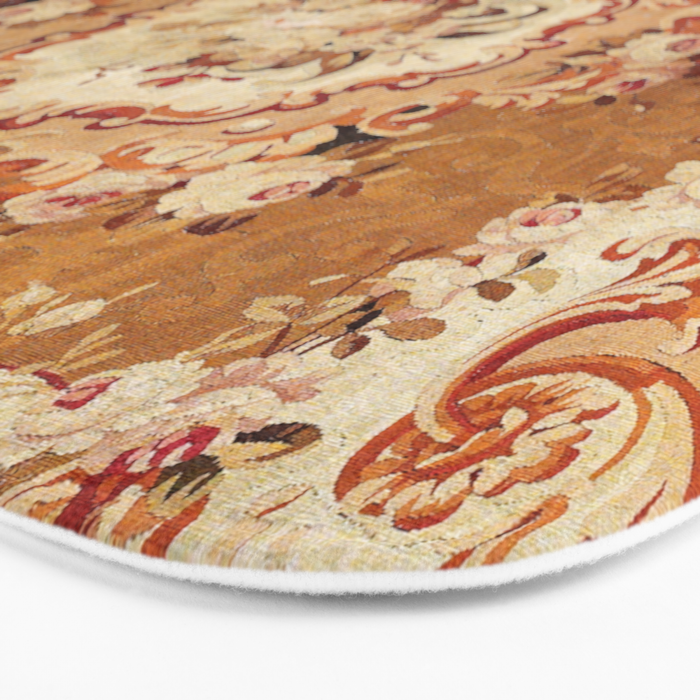 Aubusson 19th Century French Floral Rug Print Bath Mat Gallery Image 3