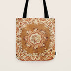 Aubusson 19th Century French Floral Rug Print Tote Bag Gallery Image 1