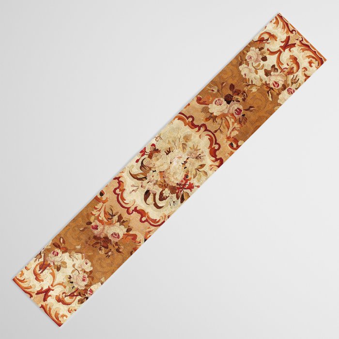 Aubusson 19th Century French Floral Rug Print Table Runner Gallery Image 3