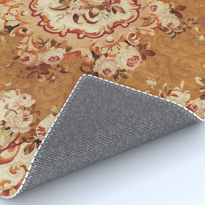 Aubusson 19th Century French Floral Rug Print Rug Gallery Image 4