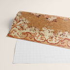 Aubusson 19th Century French Floral Rug Print Wrapping Paper Gallery Image 2
