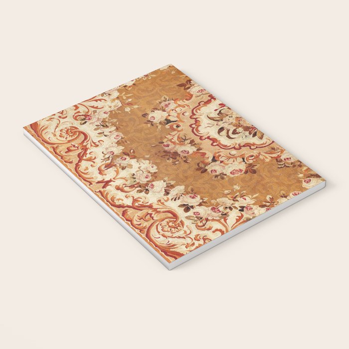Aubusson 19th Century French Floral Rug Print Notebook Gallery Image 3