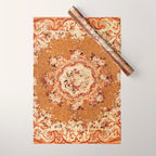 Aubusson 19th Century French Floral Rug Print Wrapping Paper Gallery Image 1