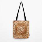 Aubusson 19th Century French Floral Rug Print Tote Bag Gallery Image 2