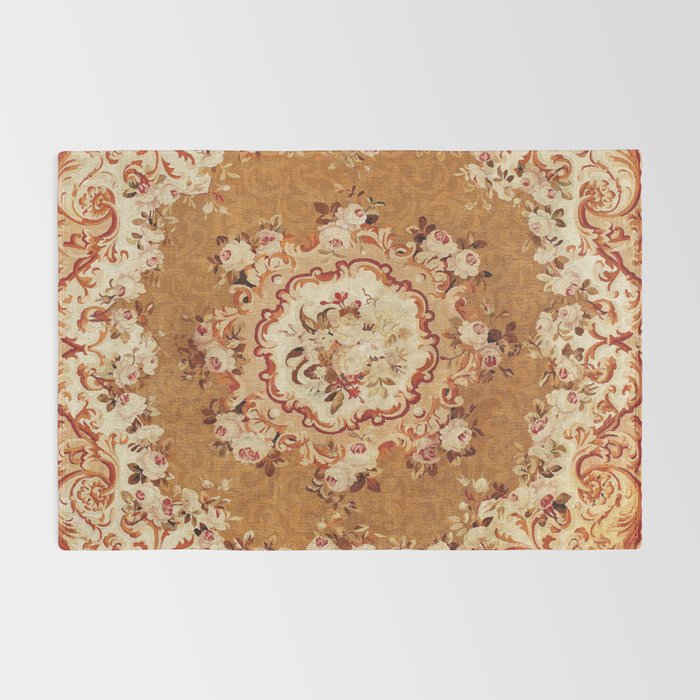 Aubusson 19th Century French Floral Rug Print Rug Gallery Image 2