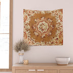 Aubusson 19th Century French Floral Rug Print Wall Tapestry Gallery Image 2