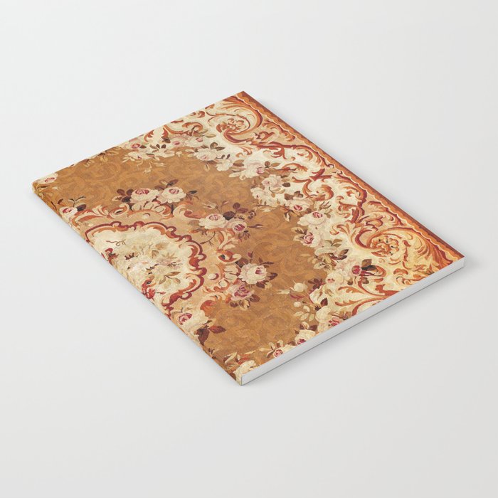 Aubusson 19th Century French Floral Rug Print Notebook Gallery Image 1