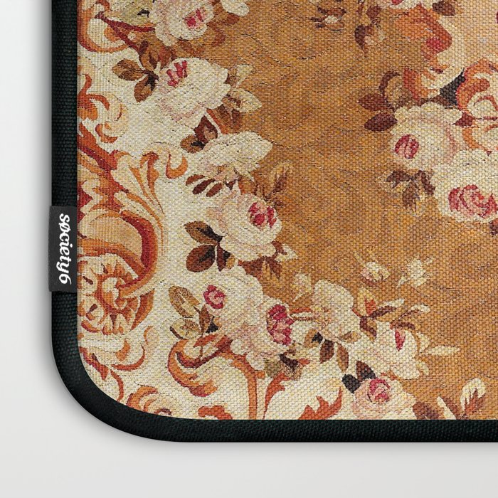Aubusson 19th Century French Floral Rug Print Laptop Sleeve Gallery Image 3