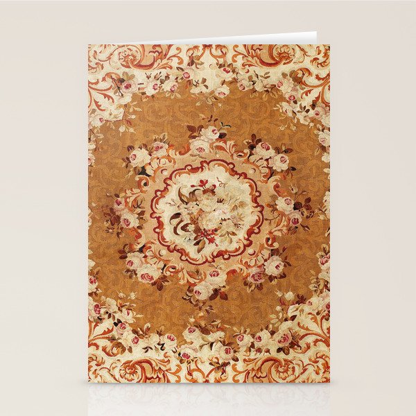 Aubusson 19th Century French Floral Rug Print Stationery Card Gallery Image 2