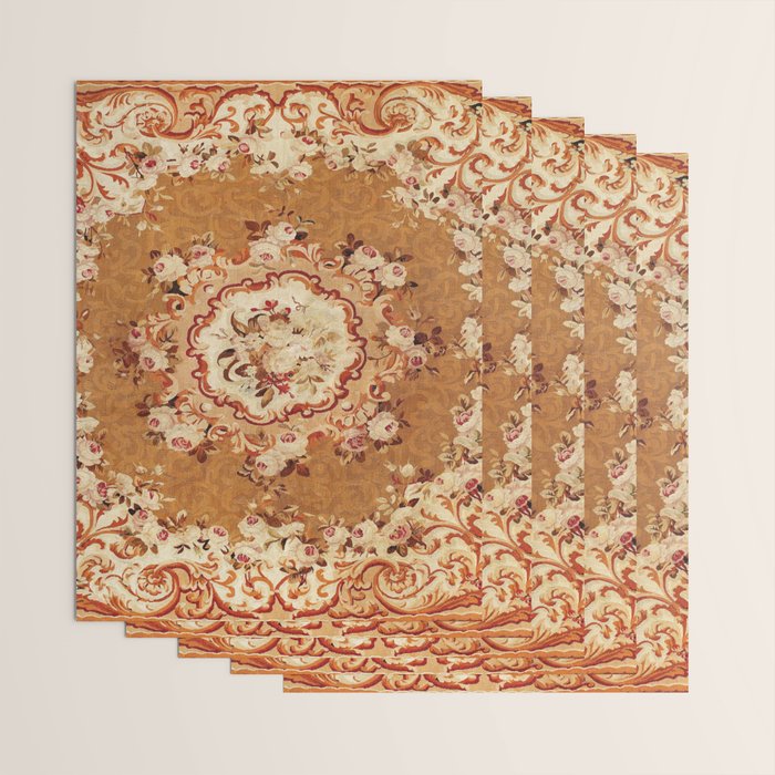 Aubusson 19th Century French Floral Rug Print Wrapping Paper Gallery Image 3