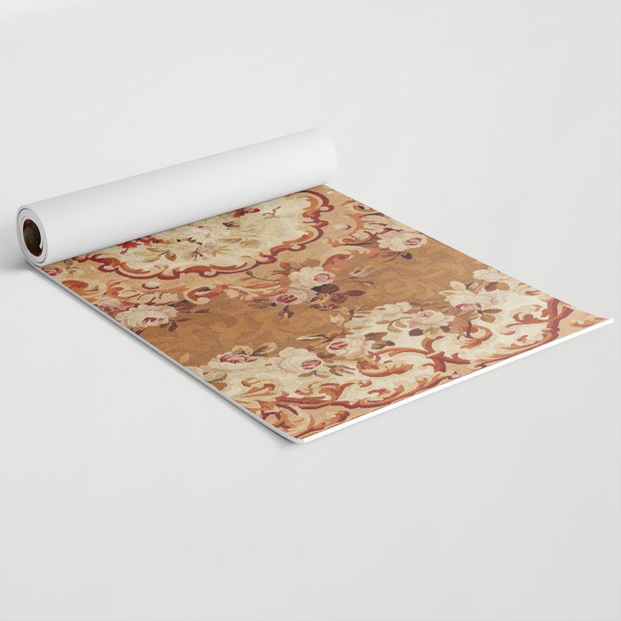 Aubusson 19th Century French Floral Rug Print Yoga Mat Gallery Image 2