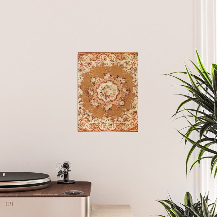Aubusson 19th Century French Floral Rug Print Poster Gallery Image 2